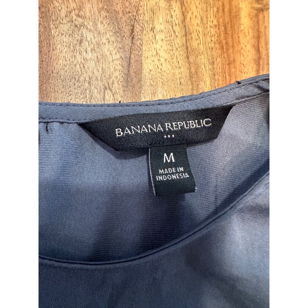 Banana‎ Republic Womens Top Medium Gray Short Sleeve Button Casual - Picture 5 of 6
